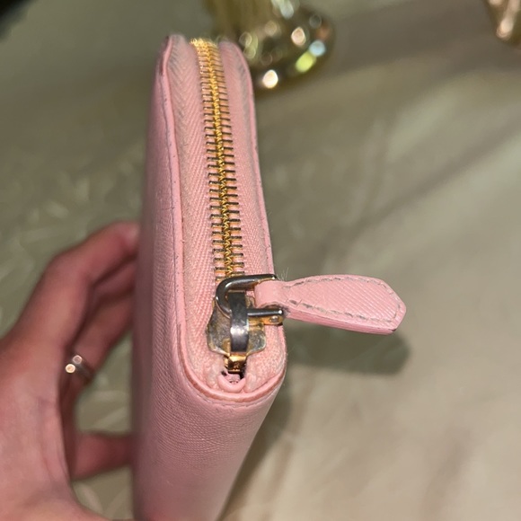 Prada Light Pink Bow Saffiano Wallet - Picture 13 of 15